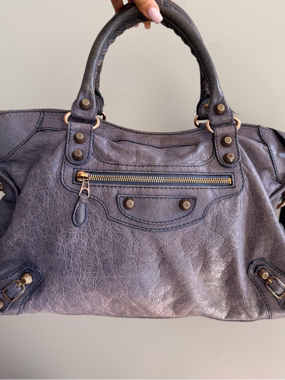 Authentic Balenciaga City Bag Vintage Purple Leather - Picture 3 of 9